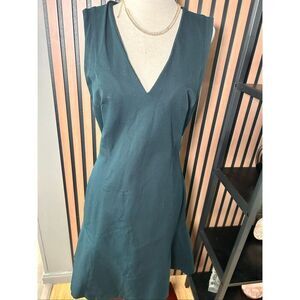 Banana Republic fit and flirty knee-high dress deep green work dress size 10